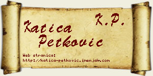 Katica Petković vizit kartica
